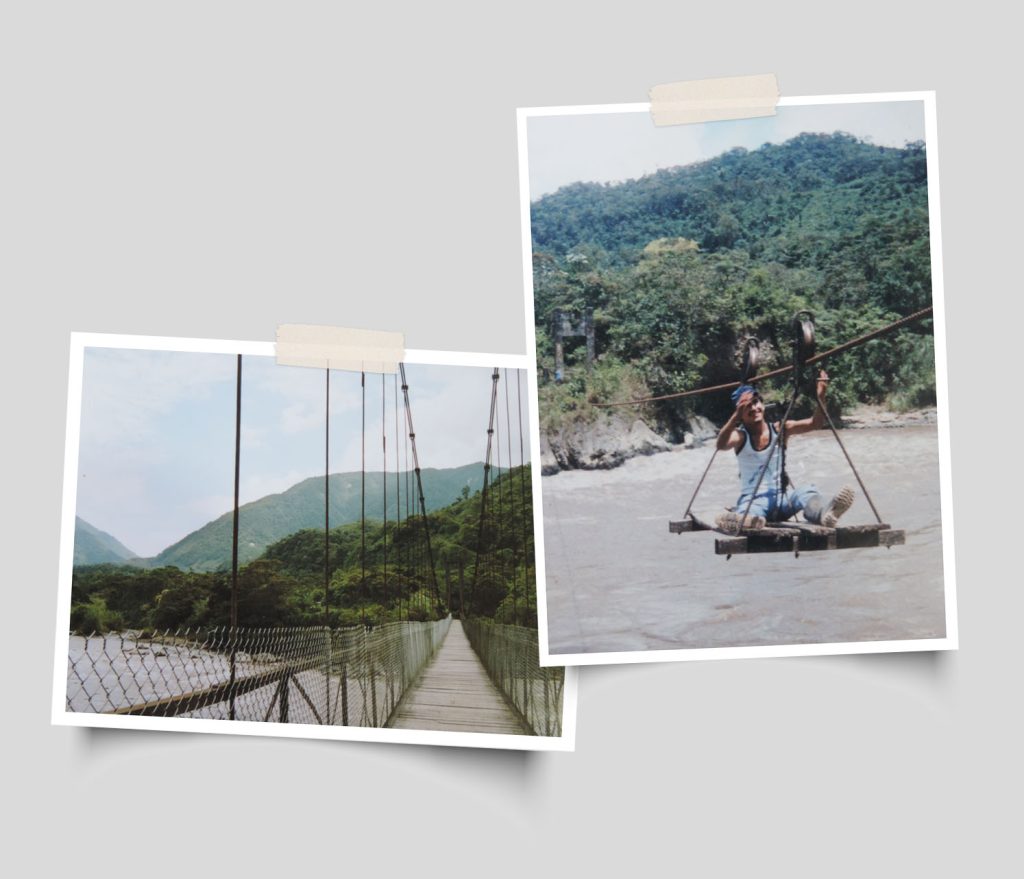 tarabita y puente antiguo